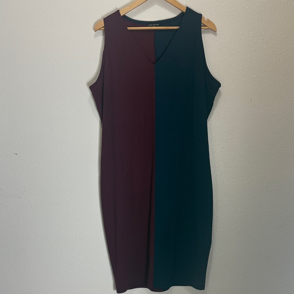 Lane Bryant Burgundy and blue Midi Dress, Size 18/20